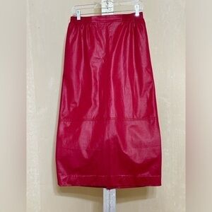 Vintage Midi Skirt Straight Long Pencil Maxi w/ POCKETS Red Made in the USA |12